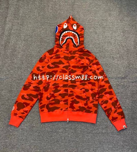 베이프 24 한정판 XX121 BAPE 1ST CAMO SHARK FULL 남여공용 긴팔 후드 자켓 A9621