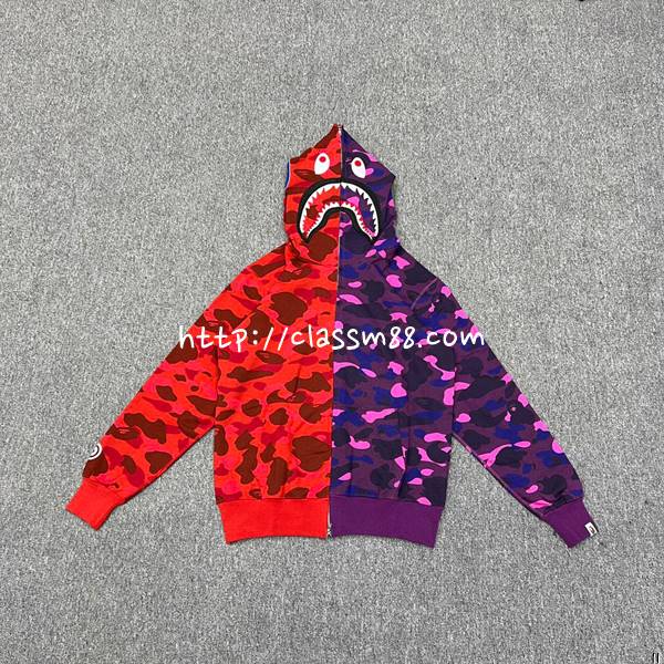 베이프 24 한정판 XX233 Bape City Camo Half SharkFull Zip Hoodie 남여공용 긴팔 후드 자켓 A9626