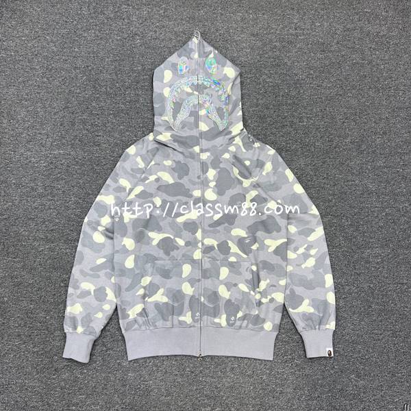 베이프 24 한정판 XX091 BAPE CITY CAMO SHARK HOODIE 남여공용 긴팔 후드 자켓 A9627