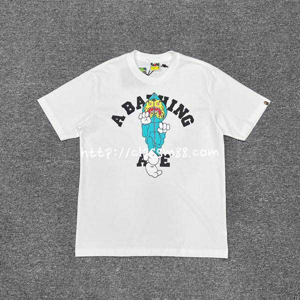 베이프 24 한정판 XX160 BAPE TIGER MILO COLLEGE TEE 남여공용 반팔 티셔츠 A9664