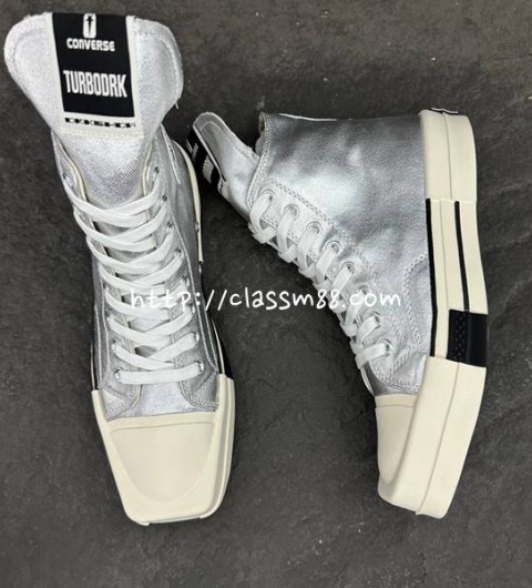 릭오웬스 x 컨버스 24 한정판 DRKSHDW X CONVERSE TURBODRK HI 남여공용 하이 신발 B3508