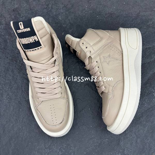 릭오웬스 x 컨버스 24 한정판 CONVERSE X DRKSHDW TURBOWPN 남여공용 하이 신발 B3511
