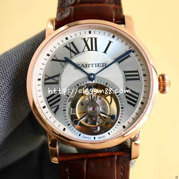 까르띠에 24 한정판 Rotonde de Cartier Tourbillon Cadran Love 오토매틱 시계 W135