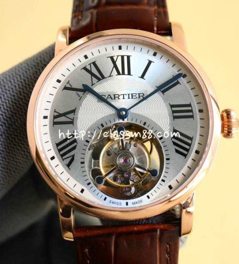 까르띠에 24 한정판 Rotonde de Cartier Tourbillon Cadran Love 오토매틱 시계 W135