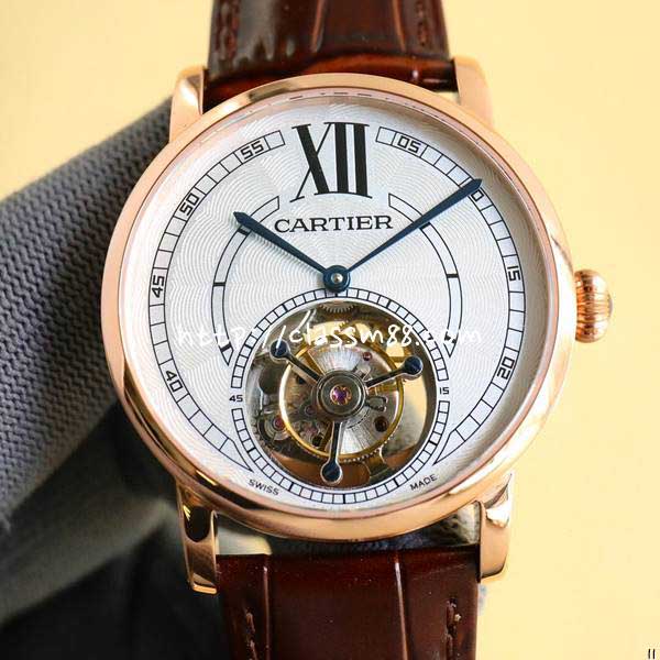 까르띠에 24 한정판 Rotonde de Cartier Tourbillon Cadran Love 오토매틱 시계 W136