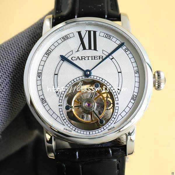 까르띠에 24 한정판 Rotonde de Cartier Tourbillon Cadran Love 오토매틱 시계 W137