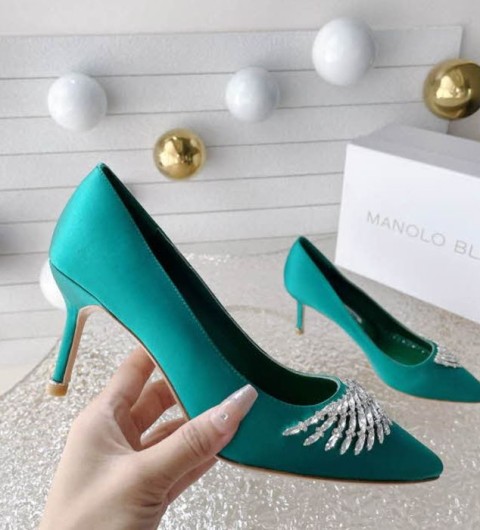 MANOLO BLAHNIK 24 한정판 7색 7cm 여성 하이힐 B4061