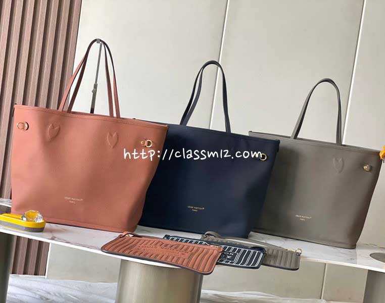 루이비통 25 한정판 M12063 Neverfull Inside Out 소가죽 카프스킨 크로스백 가방 C3661
