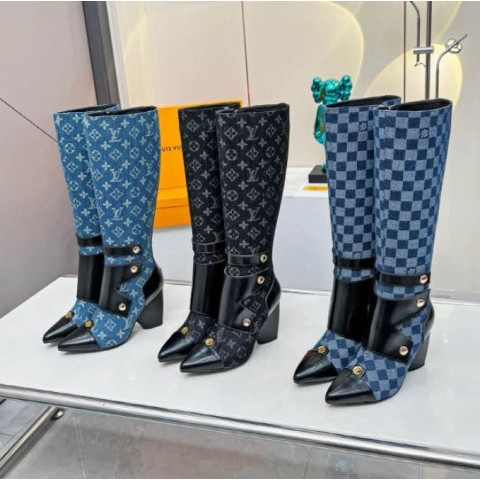 루이비통 25 한정판 3색 여성 하이 부츠 B4092