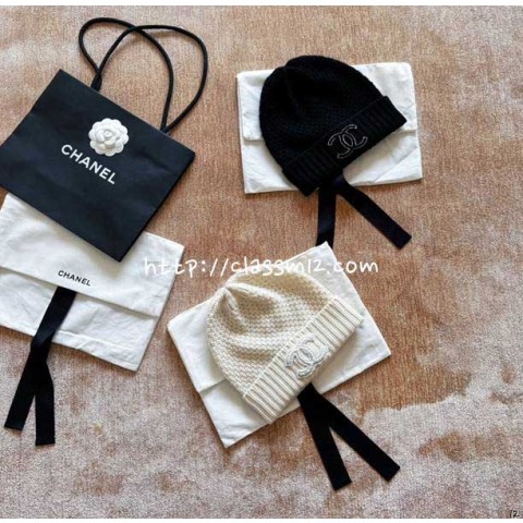 샤넬 25 한정판 coconeige 양털 비니 모자 D2538