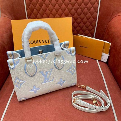 루이비통 25 한정판 onthego M46833 소가죽 카프스킨 크로스백 가방 C3894