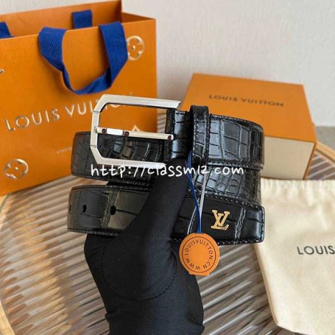 루이비통 25 한정판 3.5cm 소가죽 카프스킨 벨트 F860