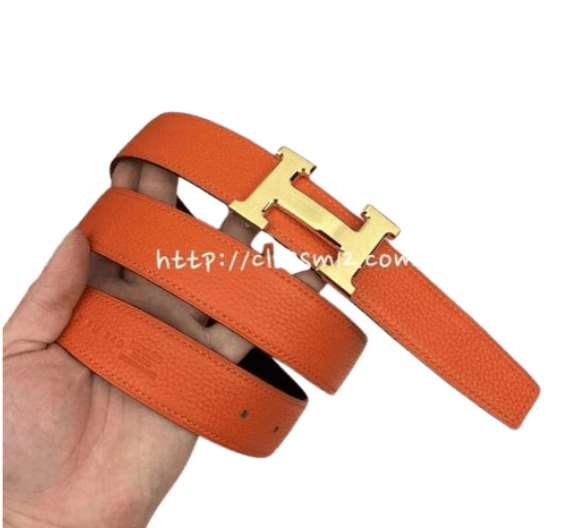 에르메스 25 한정판 3.2cm 소가죽 카프스킨 벨트 F863
