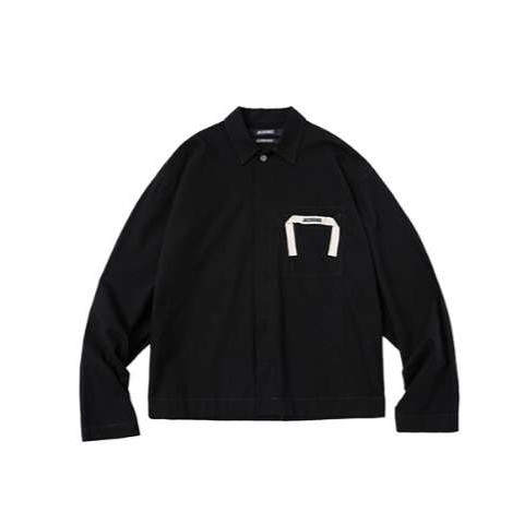 JACQUEMUS 자크뮈스 25 한정판 로고 자수 탭 코튼 셔츠 A10697