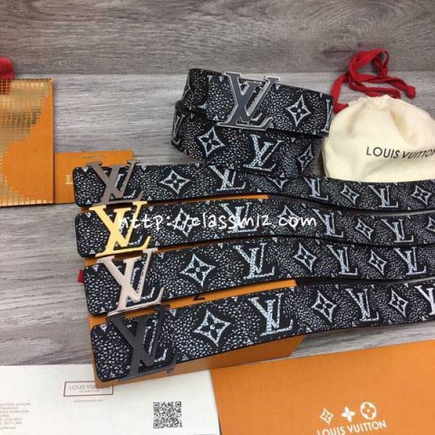 루이비통 25 한정판 4.0cm 소가죽 카프스킨 벨트 F864