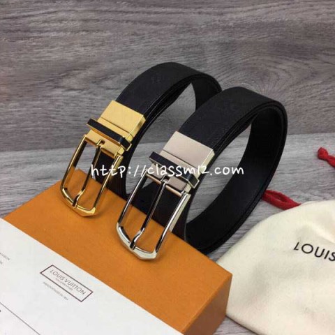 루이비통 25 한정판 3.5cm 소가죽 카프스킨 벨트 F865