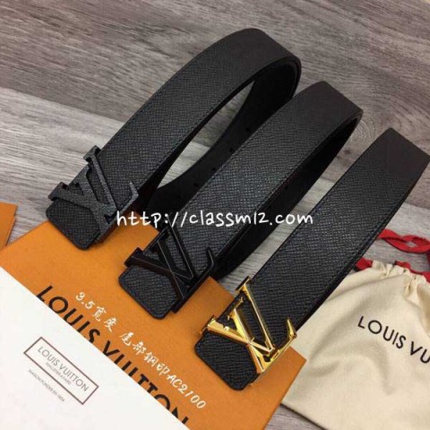 루이비통 25 한정판 3.5cm 소가죽 카프스킨 벨트 F866