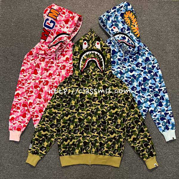 베이프 25 한정판 XX181 BAPE abc camo shark 남여공용 긴팔 후드 자켓 A10840