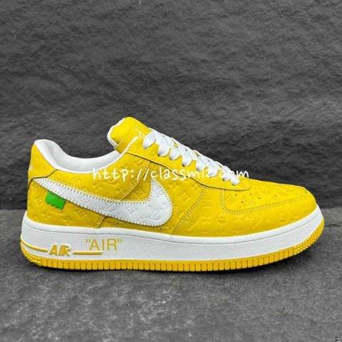 루이비통 x 나이키 25 한정판 Air Force 남녀공용 소가죽 카프스킨 운동화 B4168