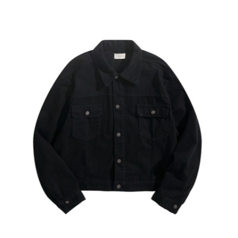 더로우 25 한정판 남녀공용 블랙 데님 자켓 A10853