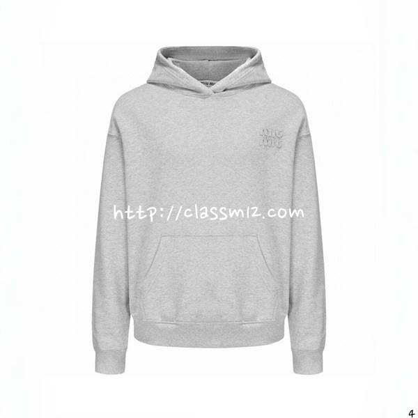 미우미우 25 한정판 긴팔 후드 티셔츠 A11002