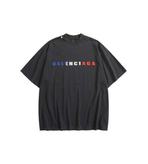 발렌시아가 25 한정판 로고 프린트 라운드 티셔츠 A11241
