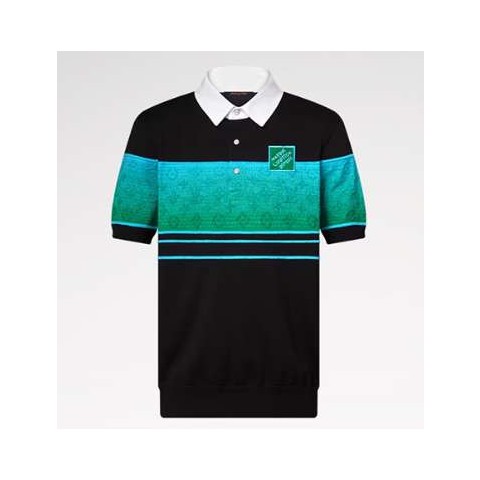 루이비통 25 한정판 이리데슨트 자카드 쇼트 슬리브드 폴로 A11287