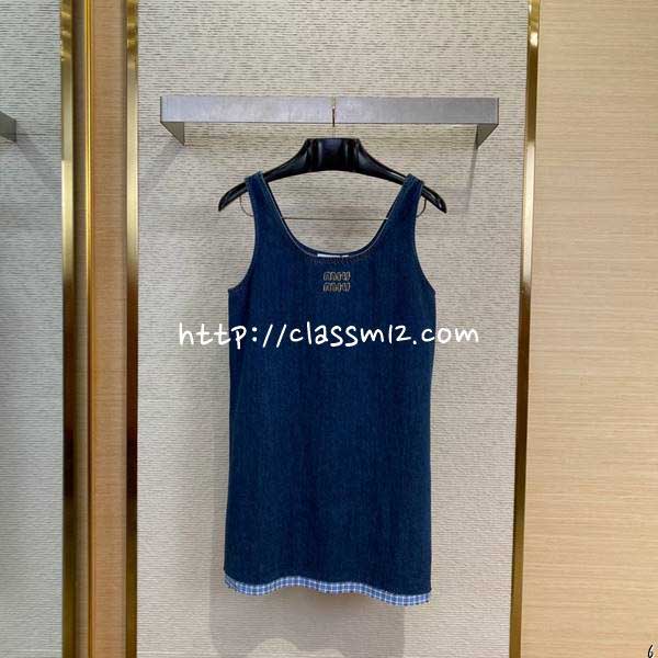 미우미우 25 한정판 여성 민소매 원피스 A10981