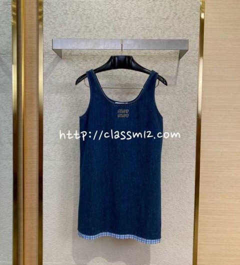 미우미우 25 한정판 여성 민소매 원피스 A10981
