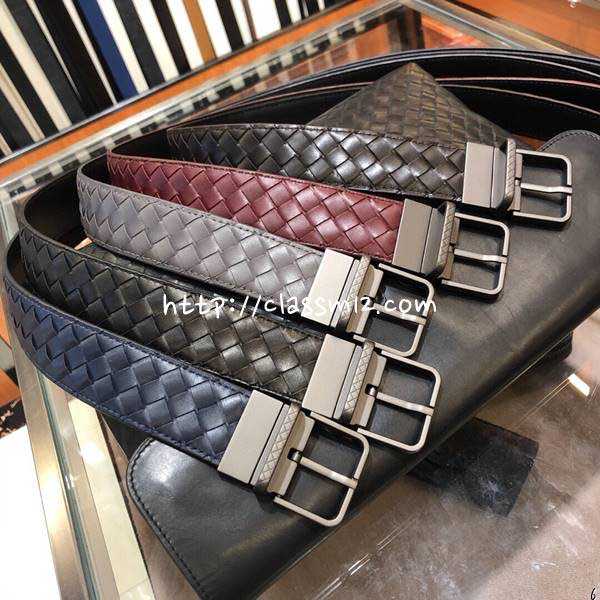보테가베네타 25 한정판 3.5cm 소가죽 카프스킨 벨트 F891