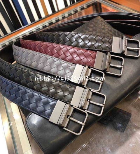 보테가베네타 25 한정판 3.5cm 소가죽 카프스킨 벨트 F891