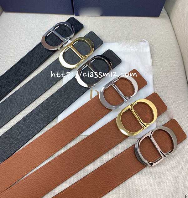디올 25 한정판 4.0cm 소가죽 카프스킨 벨트 F894