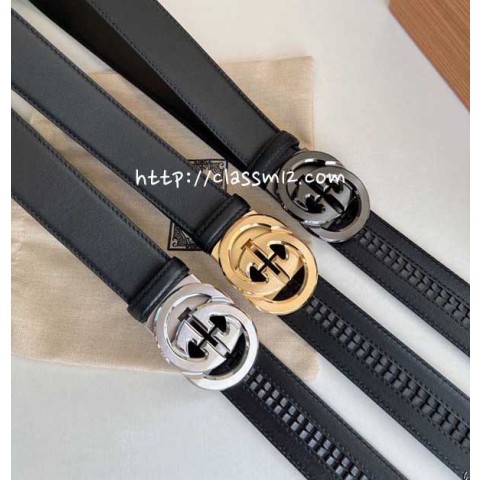 구찌 25 한정판 3.5cm 소가죽 카프스킨 벨트 F904