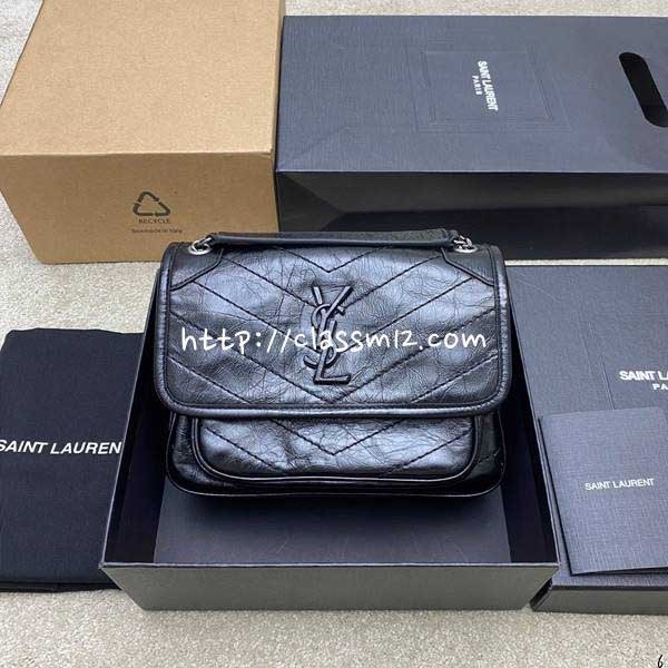 입생로랑 25 한정판 498892 소가죽 카프스킨 크로스백 가방 C4857