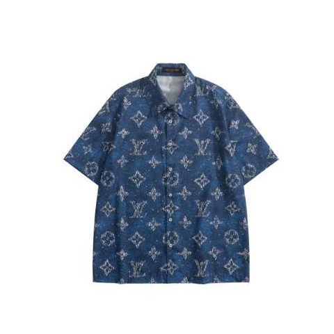 루이비통 25 한정판 프린티드 모노그램 쇼트 슬리브드 셔츠 A11730