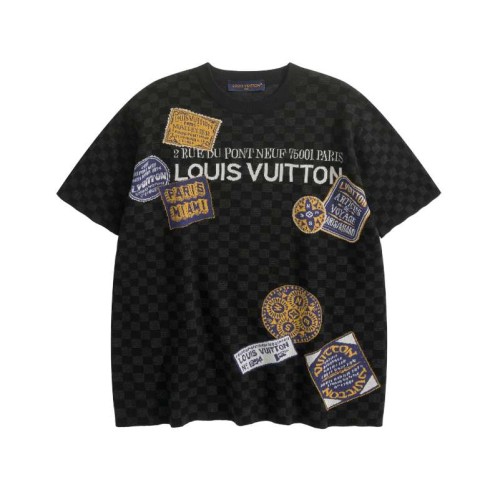 루이비통 25 한정판 다미에 쇼트 슬리브드 시그니처 티셔츠 A11731