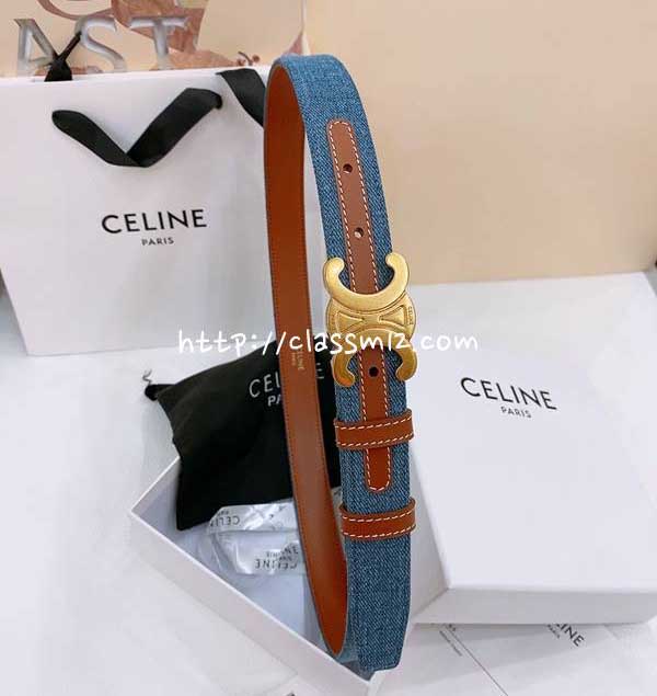 셀린느 25 한정판 2.5cm TRIOMPHE TAURILLON 소가죽 카프스킨 벨트 F912