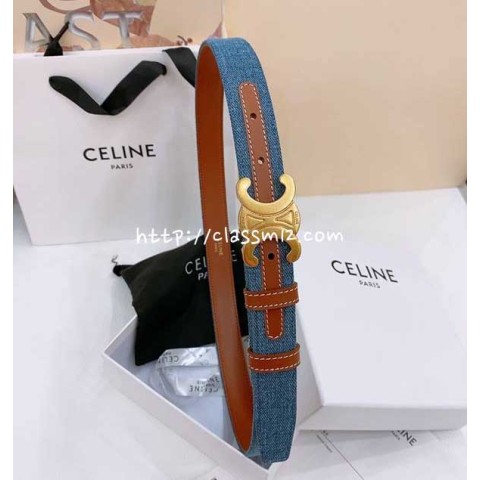 셀린느 25 한정판 2.5cm TRIOMPHE TAURILLON 소가죽 카프스킨 벨트 F912