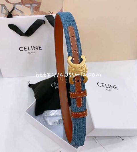 셀린느 25 한정판 2.5cm TRIOMPHE TAURILLON 소가죽 카프스킨 벨트 F912