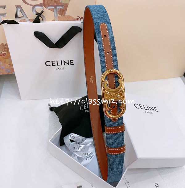 셀린느 25 한정판 2.5cm TRIOMPHE TAURILLON 소가죽 카프스킨 벨트 F913