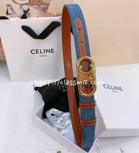 셀린느 25 한정판 2.5cm TRIOMPHE TAURILLON 소가죽 카프스킨 벨트 F913