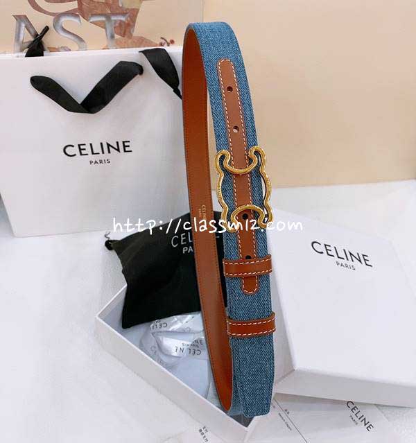 셀린느 25 한정판 2.5cm TRIOMPHE TAURILLON 소가죽 카프스킨 벨트 F914