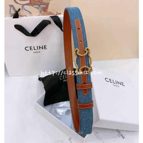 셀린느 25 한정판 2.5cm TRIOMPHE TAURILLON 소가죽 카프스킨 벨트 F914