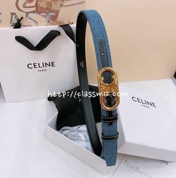 셀린느 25 한정판 2.5cm TRIOMPHE TAURILLON 소가죽 카프스킨 벨트 F915