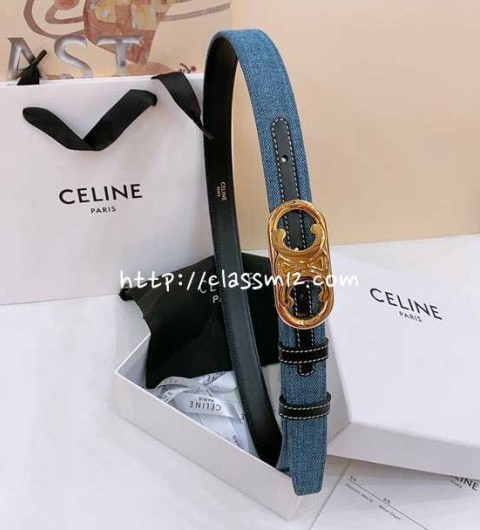 셀린느 25 한정판 2.5cm TRIOMPHE TAURILLON 소가죽 카프스킨 벨트 F915