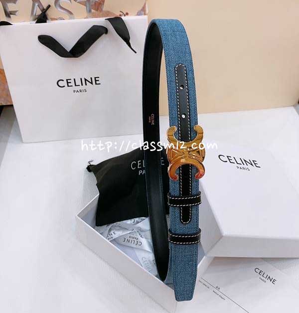 셀린느 25 한정판 2.5cm TRIOMPHE TAURILLON 소가죽 카프스킨 벨트 F916