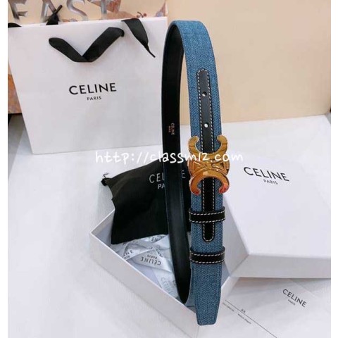 셀린느 25 한정판 2.5cm TRIOMPHE TAURILLON 소가죽 카프스킨 벨트 F916
