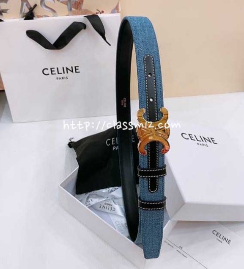 셀린느 25 한정판 2.5cm TRIOMPHE TAURILLON 소가죽 카프스킨 벨트 F916
