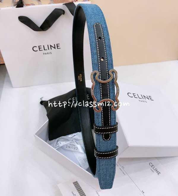 셀린느 25 한정판 2.5cm TRIOMPHE TAURILLON 소가죽 카프스킨 벨트 F917