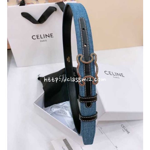 셀린느 25 한정판 2.5cm TRIOMPHE TAURILLON 소가죽 카프스킨 벨트 F917